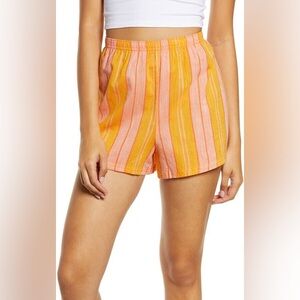 BP. Boyfriend Stripe Pajama Shorts In Yellow Butter Emmy Stripe L